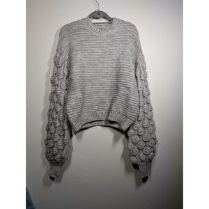 WOMEN'S HARPER HERITAGE BOUCLE BUBBLE ARM SWEATER‎ ~ MEDIUM